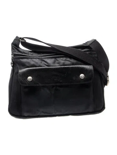 Pre-owned Longchamp Nylon Shoulder Bag In Black
