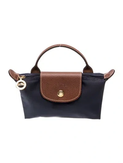 Pre-owned Longchamp Nylon Shoulder Bag In Blue