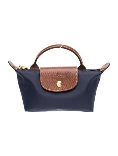 Pre-owned Longchamp Nylon Shoulder Bag In Blue