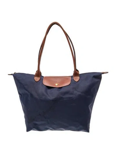 Pre-owned Longchamp Nylon Shoulder Bag In Blue