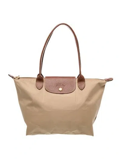 Pre-owned Longchamp Nylon Shoulder Bag In Brown