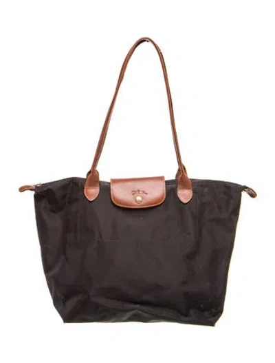 Pre-owned Longchamp Nylon Shoulder Bag In Brown