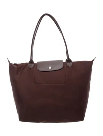 Pre-owned Longchamp Nylon Shoulder Bag In Brown