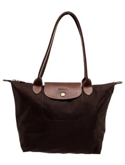 Pre-owned Longchamp Nylon Shoulder Bag In Brown