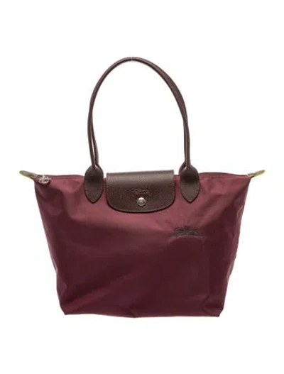 Pre-owned Longchamp Nylon Shoulder Bag In Burgundy