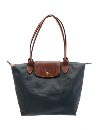 Pre-owned Longchamp Nylon Shoulder Bag In Gray