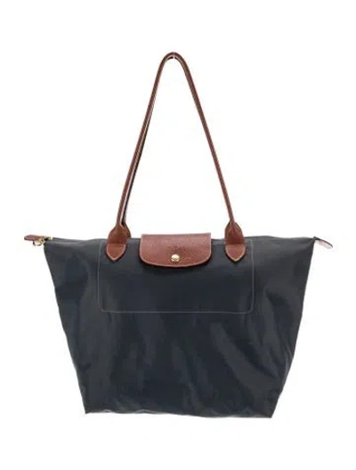 Pre-owned Longchamp Nylon Shoulder Bag In Gray