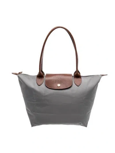 Pre-owned Longchamp Nylon Shoulder Bag In Gray