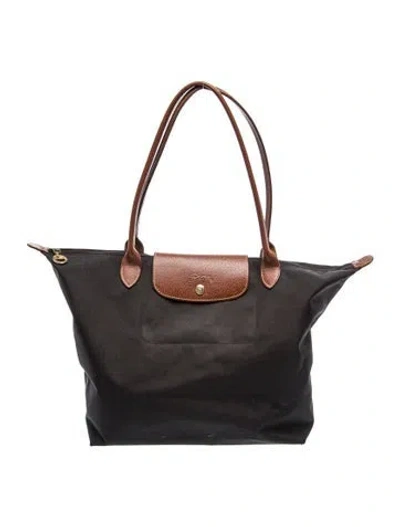 Pre-owned Longchamp Nylon Shoulder Bag In Gray
