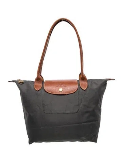 Pre-owned Longchamp Nylon Shoulder Bag In Gray