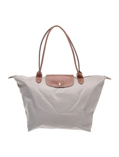 Pre-owned Longchamp Nylon Shoulder Bag In Gray