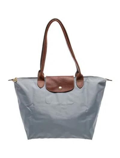 Pre-owned Longchamp Nylon Shoulder Bag In Gray
