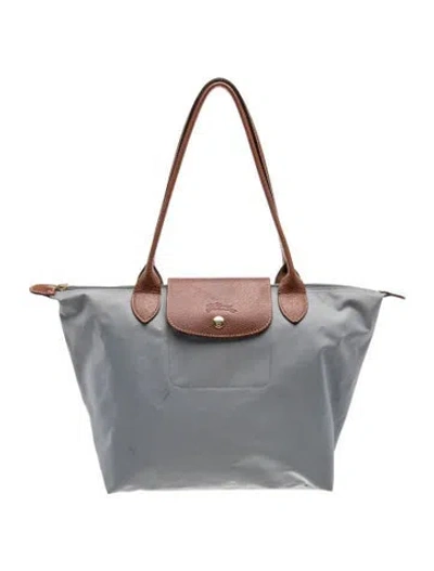 Pre-owned Longchamp Nylon Shoulder Bag In Gray