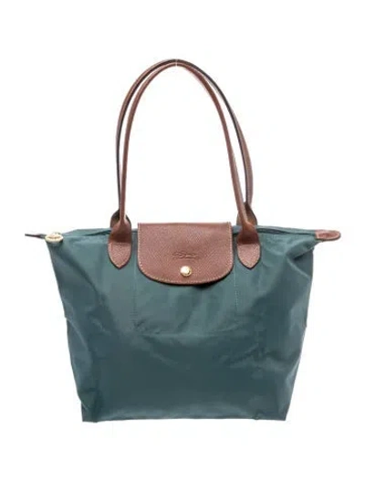 Pre-owned Longchamp Nylon Shoulder Bag In Green