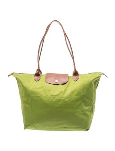 Pre-owned Longchamp Nylon Shoulder Bag In Green