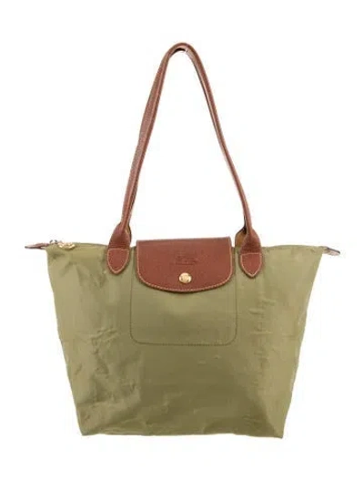 Pre-owned Longchamp Nylon Shoulder Bag In Green