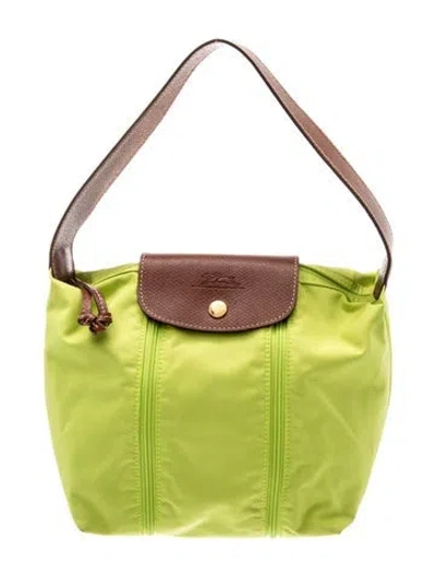 Pre-owned Longchamp Nylon Shoulder Bag In Green