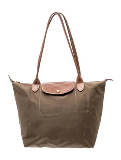 Pre-owned Longchamp Nylon Shoulder Bag In Green