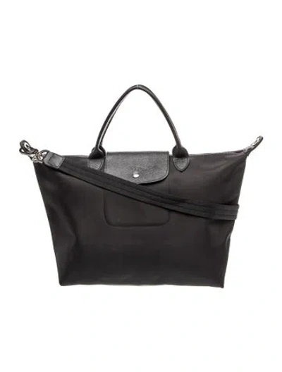 Pre-owned Longchamp Nylon Shoulder Bag In Grey