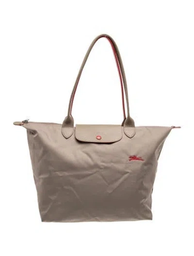 Pre-owned Longchamp Nylon Shoulder Bag In Grey