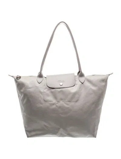 Pre-owned Longchamp Nylon Shoulder Bag In Grey