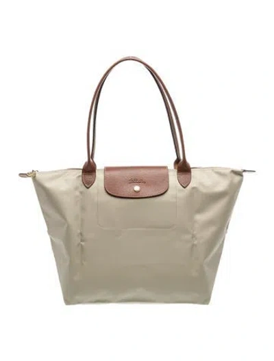 Pre-owned Longchamp Nylon Shoulder Bag In Neutral