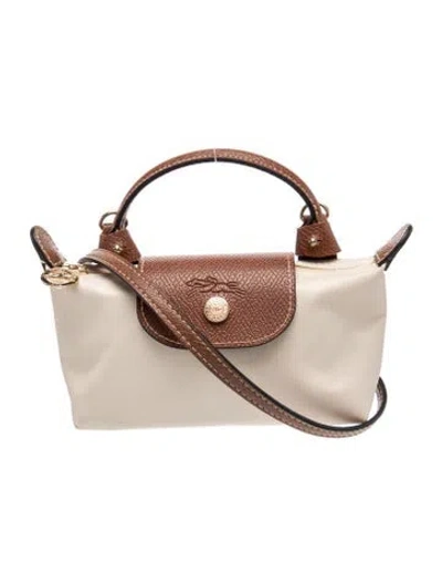 Pre-owned Longchamp Nylon Shoulder Bag In Neutral