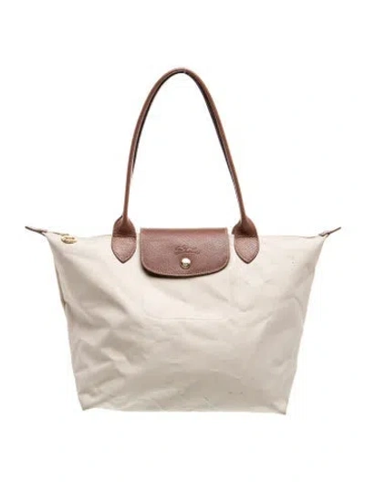 Pre-owned Longchamp Nylon Shoulder Bag In Neutral