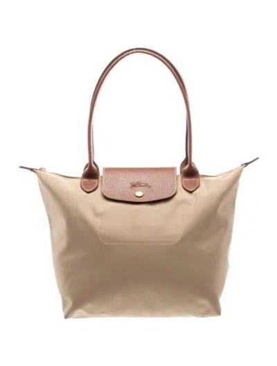Pre-owned Longchamp Nylon Shoulder Bag In Neutrals