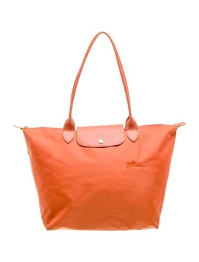 Pre-owned Longchamp Nylon Shoulder Bag In Orange