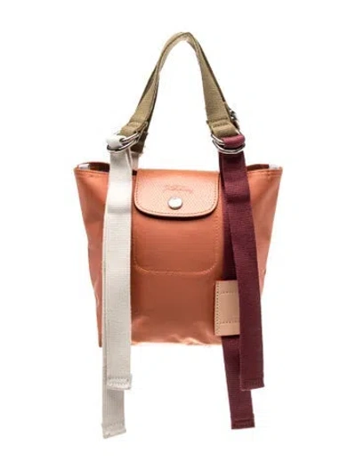 Pre-owned Longchamp Nylon Shoulder Bag In Orange