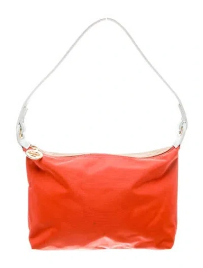 Pre-owned Longchamp Nylon Shoulder Bag In Orange