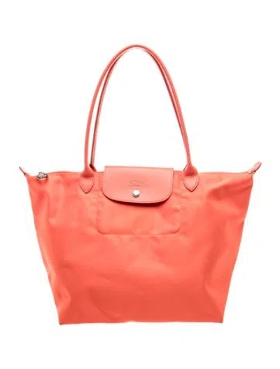 Pre-owned Longchamp Nylon Shoulder Bag In Orange