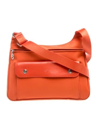 Pre-owned Longchamp Nylon Shoulder Bag In Orange