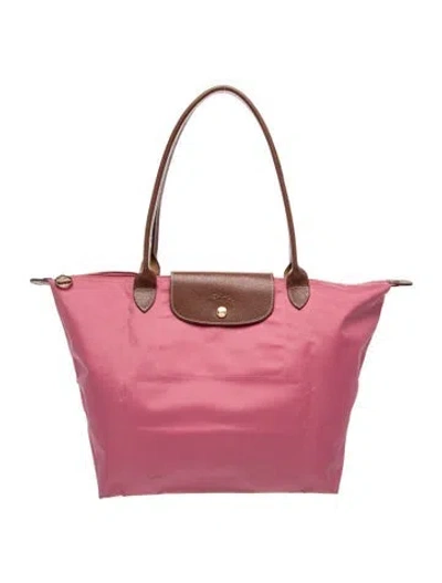 Pre-owned Longchamp Nylon Shoulder Bag In Pink