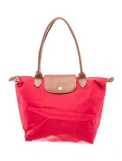 Pre-owned Longchamp Nylon Shoulder Bag In Pink