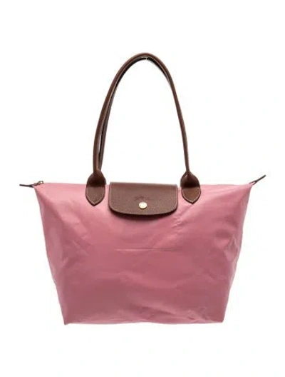 Pre-owned Longchamp Nylon Shoulder Bag In Pink