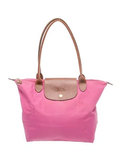 Pre-owned Longchamp Nylon Shoulder Bag In Pink