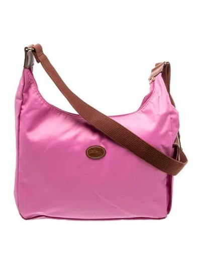 Pre-owned Longchamp Nylon Shoulder Bag In Pink