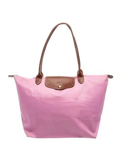 Pre-owned Longchamp Nylon Shoulder Bag In Pink