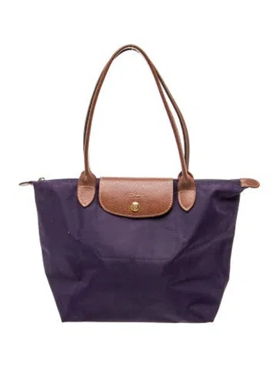 Pre-owned Longchamp Nylon Shoulder Bag In Purple