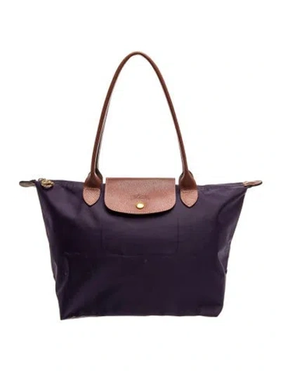 Pre-owned Longchamp Nylon Shoulder Bag In Purple