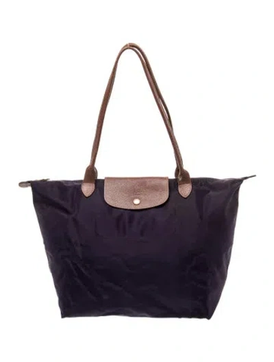 Pre-owned Longchamp Nylon Shoulder Bag In Purple