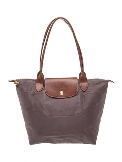 Pre-owned Longchamp Nylon Shoulder Bag In Purple