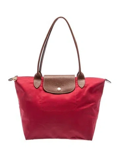 Pre-owned Longchamp Nylon Shoulder Bag In Red