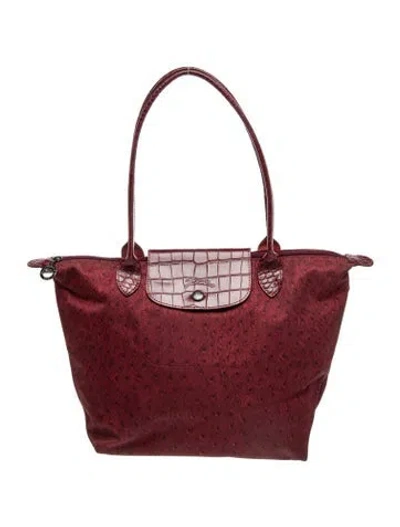 Pre-owned Longchamp Nylon Shoulder Bag In Red