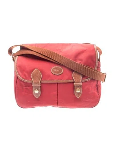 Pre-owned Longchamp Nylon Shoulder Bag In Red