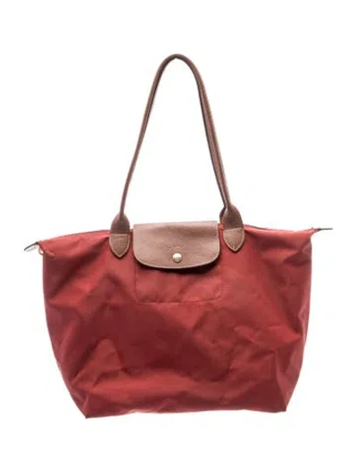 Pre-owned Longchamp Nylon Shoulder Bag In Red