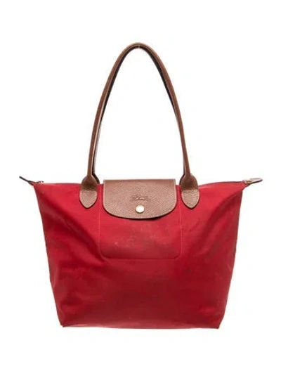 Pre-owned Longchamp Nylon Shoulder Bag In Red