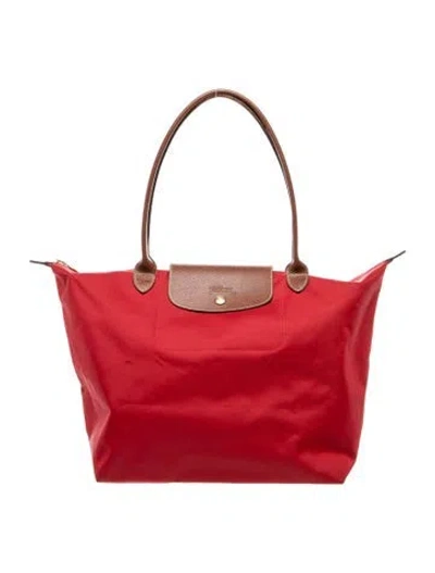 Pre-owned Longchamp Nylon Shoulder Bag In Red